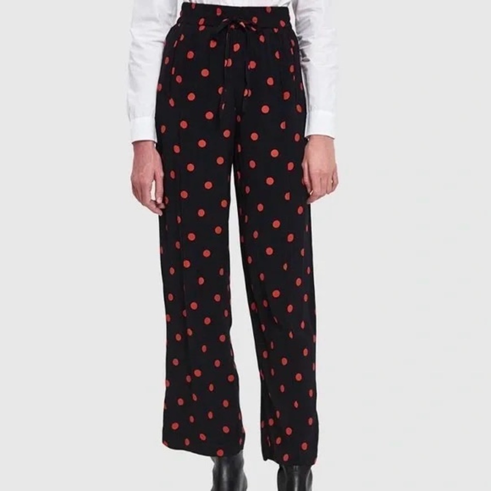 GANNI crepe polka dot pants